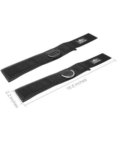 Vishusju Neoprene Ankle Wrist Cuffs with D-Ring for Cable Machines - Adjustable Glute Kickback Straps for Legs Exercise - Buy Online on SooperMarket.com