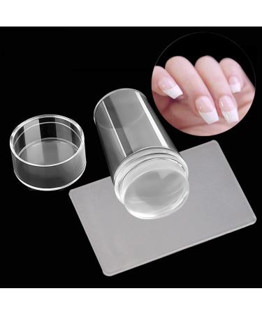 Allazone Clear Nail Stamper Double Sided Nail Art Stamper Clear Silicone Nails Stamping Jelly Nail Art Stamping Stamper for Manicure Tools (2 PCS) - Buy Online on SooperMarket.com