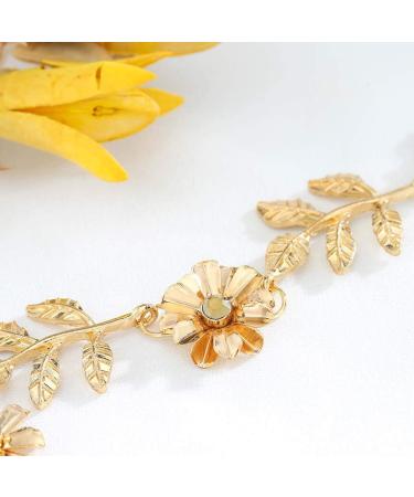 Yalice Gold Leaf Headband | Elastic Flower Head Chain for Women and Girls - Buy Online on SooperMarket.com