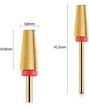 BNG 5-in-1 Carbide Nail Drill Bit for Fast Acrylic & Hard Gel Removal - Tungsten Steel Manicure Pedicure Tool - Fine Gold - Buy Online on SooperMarket.com
