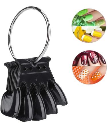 4 Colors Nail Color Card - 50 pcs Nail Art Practice Tips for Manicure Polish Gel Display Tool (2# Black) - Buy Online on SooperMarket.com