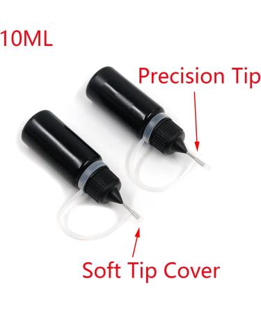 T Tulead Black Tip Applicator Metal Needle Plastic Bottle 10ml Precision Tip Applicator Bottles Pack of 10 Black 10ml - Buy Online on SooperMarket.com
