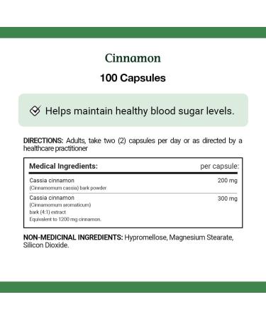 Nature's Bounty Cinnamon 500mg Pills and Herbal Health Supplement Helps Maintain Blood Sugar Levels 100 Capsules 100 count (Pack of 1) - Buy Online on SooperMarket.com