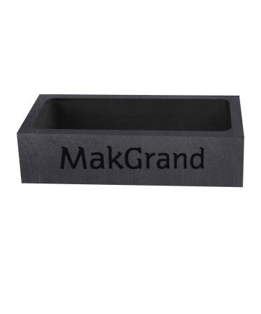 MakGrand 1Kg Graphite Ingot Mold Casting Tool, Mould for Melting Casting Refining Recycling Aluminum Copper Silver Gold, Seven Kinds of Capacity, Smelting Metal (4 x 2 x 1 Inch, 2-1kg-60ml)