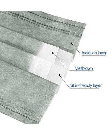 NU R 10pcs 3 Ply Disposable Face Mask Mask with Filter Layer and Elastic Earloop Retail Sealed bags Grey - Buy Online on SooperMarket.com