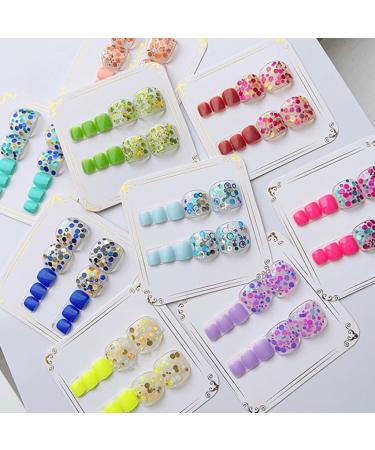 Ruarby Acrylic Press on Nails Square Fake Nails Colorful Striped Glues on Nails False Nails Stick on Nails for Women Girls - Buy Online on SooperMarket.com