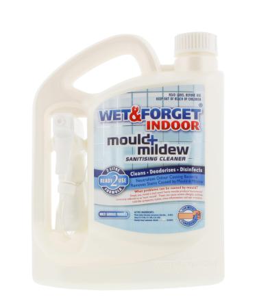 Wet & Forget Indoor Mould & Mildew Sanitising Cleaner 2 Litre Disinfectants & Deodorises Bleach Free Trigger Gun Attached