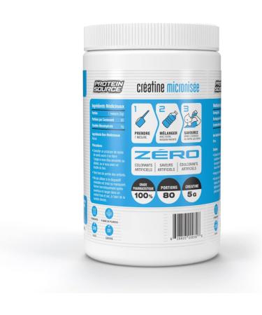 Protein Source Creatine Monohydrate Powder | Micronized 400G - Increase Strength - Reduce Fatigue - Lean Muscle Building - 100% Pure Creatine - Better Absorption - Supports Muscle Growth - Unflavored - 80 Servings - Buy Online on SooperMarket.com