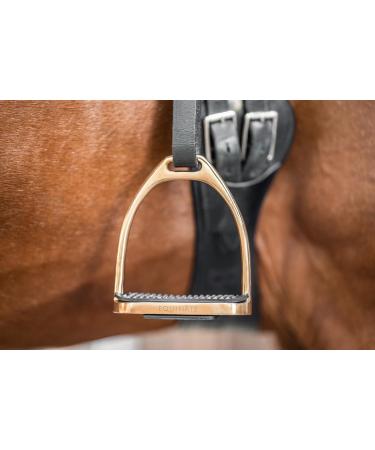 Equinate Stirrups Luna 10cm Gold - Anti-Slip Rubber Tread | Ideal for Adults & Children - 2 Pieces - Shop Internationally - Buy Online on SooperMarket.com