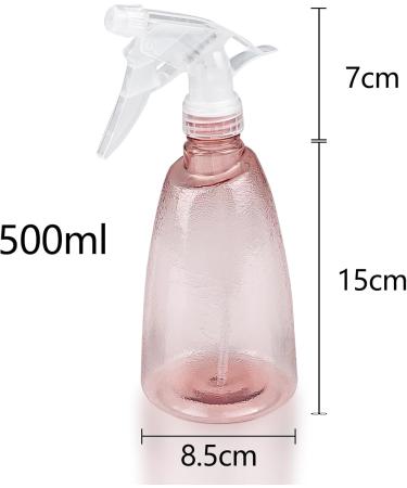Gvolatee 3 STK 500ml Refillable Spray Bottles - Transparent Plastic Atomizer for Plants Hair and Cleaning - Professional Water Spray Bottle in Pink - Buy Online on SooperMarket.com