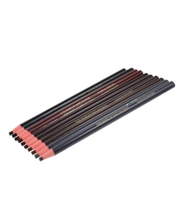 Mikinona Black Colored Pencils 10pcs Eyebrow Pencil Makeup Tools Brow Pencil and Brush Eyebrow Drawing Tools Girl Pretty Spool