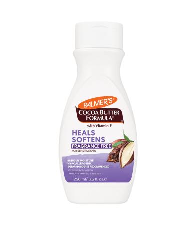 Palmer's Cocoa Butter Formula Daily Skin Therapy Fragrance Free Lotion for Dry Skin  Unscented Body Lotion  Flip Cap Bottle  8.5 Fl Oz