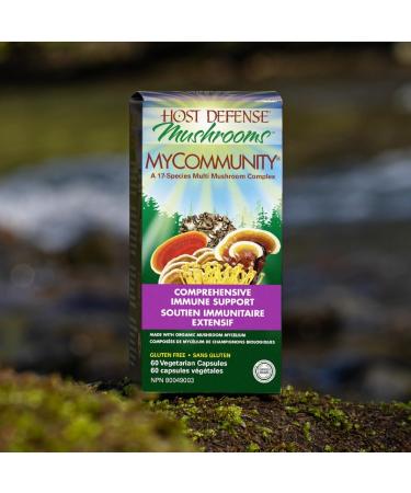 Host Defense MyCommunity Capsules Comprehensive Immune Support with 17 Mushroom Supplements Lion's Mane Chaga Mushroom Reishi Cordyceps Turkey Tail Certified Organic Vegetarian Capsules 60 count (Pack of 1) - Buy Online on SooperMarket.com