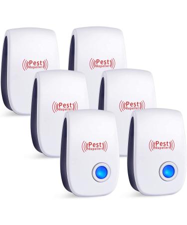 Ultrasonic Pest Repeller 6 Packs,Electronic Plug in Sonic Repellent pest Control for Insects Roaches Ant Mice Bugs Mouse Rodents Mosquitoes Spiders