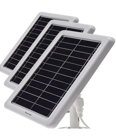 Solar Panel Charger for Ring Camera Compatible with Spotlight Cam,Ring Stick Up Cam (3 Pack, White)