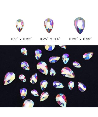 Tisslan 100pcs Crystal AB Foiled Pear Shape Flatback Rhinestone Set for Nail Art Decorations - DIY Supplies - Buy Online on SooperMarket.com