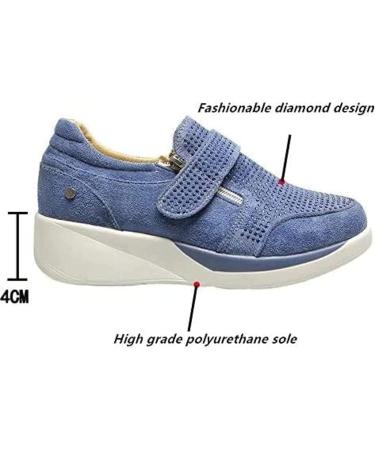 Women's Orthopedic Rhinestone Sneakers - Arch Support, Walking Fashion, Glitter Bling, Velcro Closure - Black, Size 7 - Buy Online on SooperMarket.com