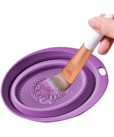 puzzlegame Silicone Cleaning Mat - Silicone Pad Scrubber Silicone Cleaning Bowl Makeup Brush Cleaner Washing Tools for Makeup Eggs Purple - Buy Online on SooperMarket.com