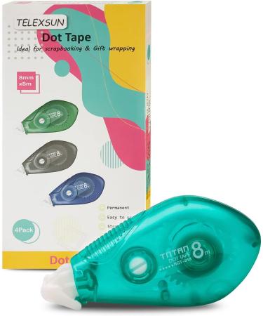 TELEXSUN Double Sided Adhesive Dots Glue Runner Dot Tape Runner Roller Permanent Adhesive Dispenser Dots Roller Applicator 0.31-Inch by 315-Inch (12 Pack Green) - Buy Online on SooperMarket.com
