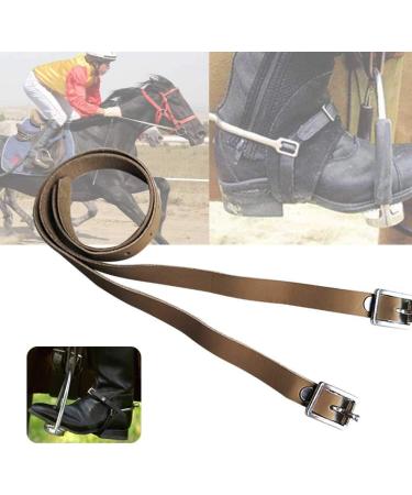 DASNTERED Spur Strap 2 Pcs PU Leather Horse Riding Straps with Adjustable Buckle Riding Sports Accessories black - Buy Online on SooperMarket.com