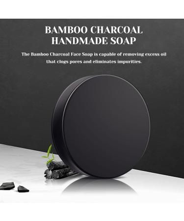 Trendyfave Bamboo Charcoal Soap Bar Oil Control Charcoal Soap Organic Handmade Soap Body Acne Wash Remove Acne Blackheads Dark Spot Natural Bar Soap for Face Body & Hand Soap Bar - Buy Online on SooperMarket.com