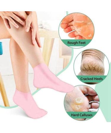Closer 4 Pairs Full Foot Moisturizing Anti-Cracking Silicone Socks Foot Protectors to Prevent Heel Dryness Beach Socks Pink - Buy Online on SooperMarket.com