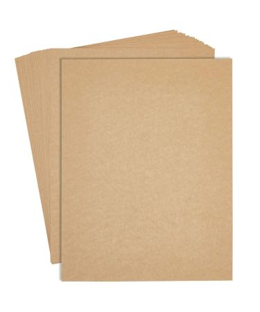 48 Sheets Brown Kraft Paper Material for Crafts, Party Invitations, Wedding, Letter Size (120 gsm, 8.5 x 11 In)