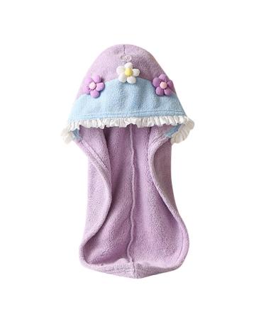 Baluue Absorbent Hair Drying Hat Women Hair Drying Hat Cute Flower Hair Quick Drying Cap
