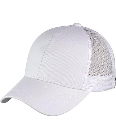 Ponycap Messy High Bun Ponytail Trucker Baseball Cap - White - Buy Online on SooperMarket.com