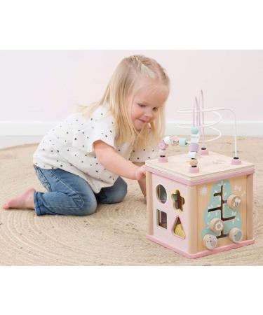 Little Dutch 4427 Wooden Activity Cube - Adventure Pink | Enhance Motor Skills & Fun Playtime for Kids - Buy Online on SooperMarket.com