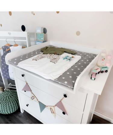 Puckdaddy Wrap Edition Frida 77x75 cm Diaper Pad - 100% Cotton Oeko-Tex Certified Gray Star Patterns Removable Terry for Easy Cleaning - Buy Online on SooperMarket.com