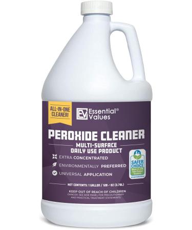 Hydrogen Peroxide Cleaner 5% (Gallon / 3.78L) Safer Choice Certified | Made in USA Multi-Purpose - Extra Concentrated - Residential | Commercial | Food Grade Hydrogen Peroxide Agua Oxigenada
