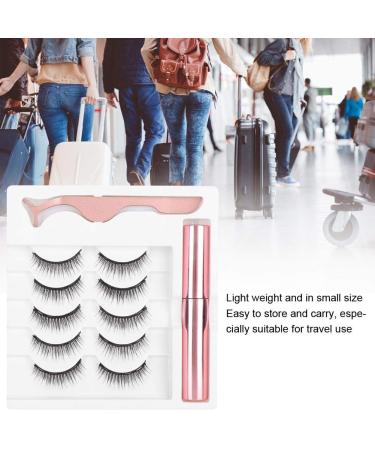 Magnetic Eyeliner & Eyelash Kit - 5 Pairs 3D No Glue Needed | Easy Application with Tweezers - Buy Online on SooperMarket.com