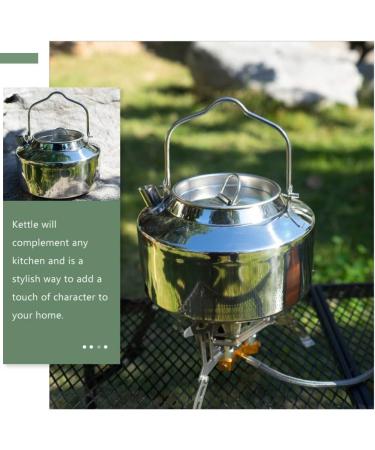 BESPORTBLE 1.2L Stainless Steel Camping Kettle - Lightweight Outdoor Hiking Gear with Handle | Portable Tea Coffee Pot for Campers - Buy Online on SooperMarket.com