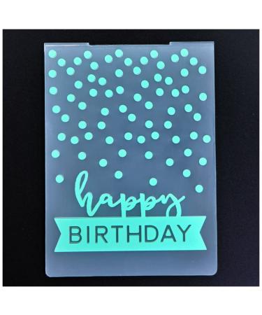 DDOUJOY Happy Birthday Background Plastic Embossing Folders for Card Making Scrapbooking and Other Paper Crafts 2101023