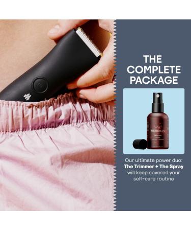 Meridian's Men's Waterproof Electric Below-The-Belt Trimmer Set with Spray (50mL) - Ceramic Blades, Sensitive Shave Tech (Onyx) - Buy Online on SooperMarket.com