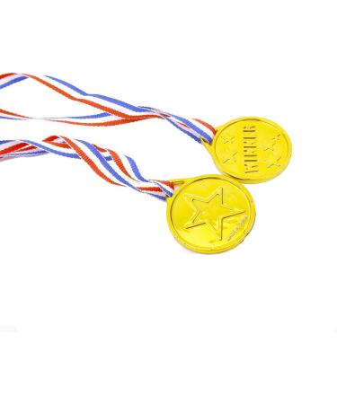 Shindel 24PCS Kids Plastic Gold Winner Award Medals with Neck Ribbon - Perfect for Party Favors, Birthdays, and Dress up - Buy Online on SooperMarket.com