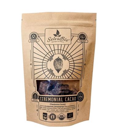 Organic Ceremonial Grade Cacao 100% Raw and Pure Cocoa Criollo Variety From The Ashaninka Nomatsigenga Tribes and Farmers Located in Satipo in The Central Rainforest of Peru. 250g 250 g (Pack of 1)