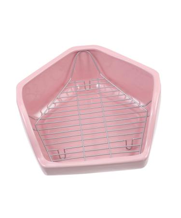 CORHAD Rabbit Toilet Pet Toilet Supply Triangle Potty Trainer Pet Training Toilet Pet Potty Ceramics Pink 30X26X12.5cm Pink