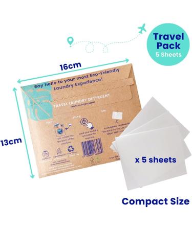 Naturali Eco Travel Laundry Detergent Sheets - 5-Pack | Compact & Convenient for International Travel & Cruise Ships - Buy Online on SooperMarket.com