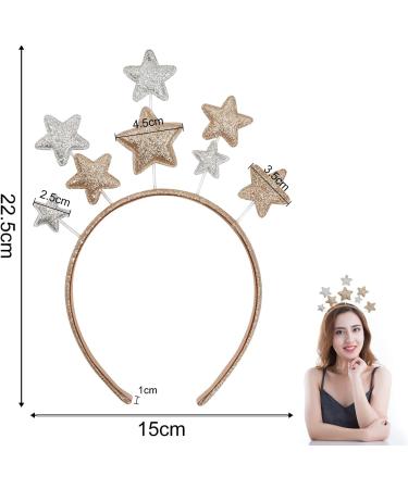 2 Pieces Five-pointed Star Headbands Shiny Star Headbands Hair Accessories Headbands Gold and Silver Headbands Headbands for Women Girls Suitable for Birthday Party Christmas - Buy Online on SooperMarket.com