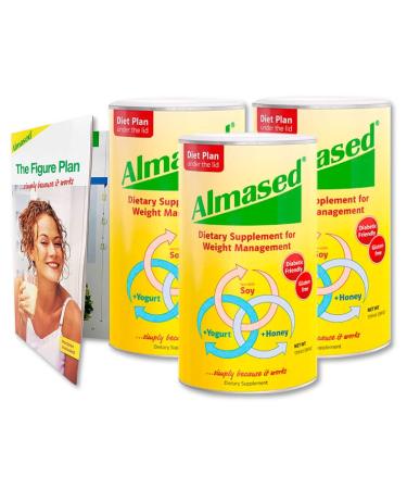 Almased Meal Replacement Shake - Plant Base Protein - Non GMO, Gluten Free,17.6 oz - 3 Pack (3 Pack + Ball) 4 Piece Set