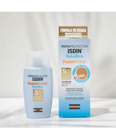 ISDIN Pediatrics Fusion Water SPF 50 50ml - Kids Facial Sun Cream | Gentle & Non-irritating | Ultra-light, Non-sticky Formula | Suitable for All Skin Types - Buy Online on SooperMarket.com