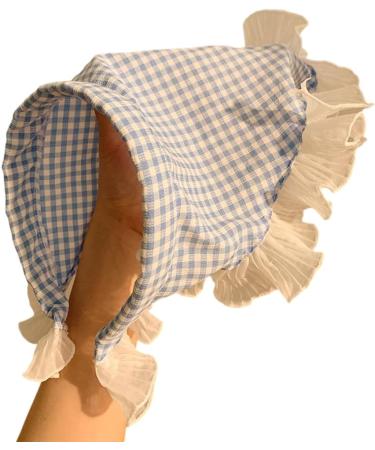 JSGHGDF French Style Hair Scarf Headbands Triangled Head Kerchief Hairband Checkered Bandanas Headbands Cute Hair Accessory Blue - Buy Online on SooperMarket.com