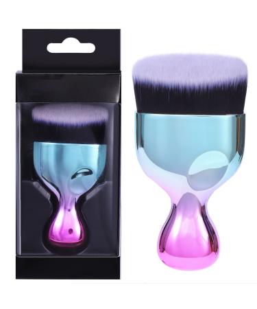 OUO Kabuki Foundation Brush, Flat Top Powder Makeup Brush, Premium Quality Synthetic Dense Bristles Face Make Up Tool For Blending Liquid Cream or Flawless Powder Cosmetics - Buffing, Stippling (Color)