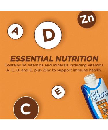 Pure Protein Chocolate Peanut Butter Shake | 30g Protein | Ready-to-Drink Keto-Friendly | Immune Boosting Vitamins | 11oz Bottles - 12 Pack - Buy Online on SooperMarket.com