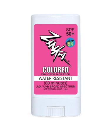 Zinka Sunscreen SPF 30 All Natural Vegan Mineral Pink Colored Face Stick