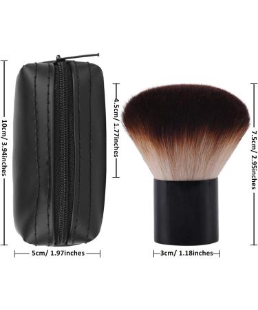 Kabuki Face Brush - Professional Mushroom Shaped Soft Brush for Foundation & Powder Makeup - Includes Black Travel Bag - Ideal for Mineral Blending, Blush, Buffing, and Nail Arts Dust Clean - Buy Online on SooperMarket.com