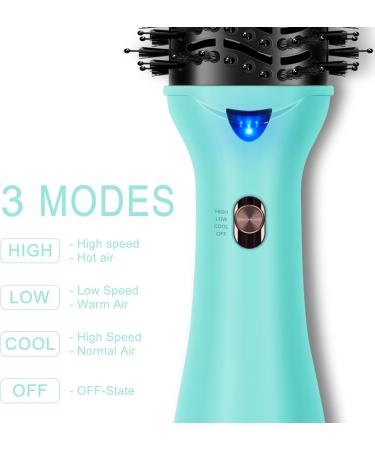 Parwin Pro Beauty One-Step 4-in-1 Hair Dryer Brush - 1000W Hot Air Brush for Styling, Volumizing, Straightening - Green 4 - Buy Online on SooperMarket.com