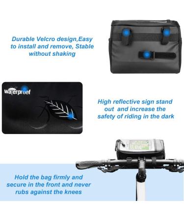 WOTOW 3L Bike Handlebar Bag with Phone Holder - Waterproof Front Basket Pack for Outdoor Cycling - Buy Online on SooperMarket.com